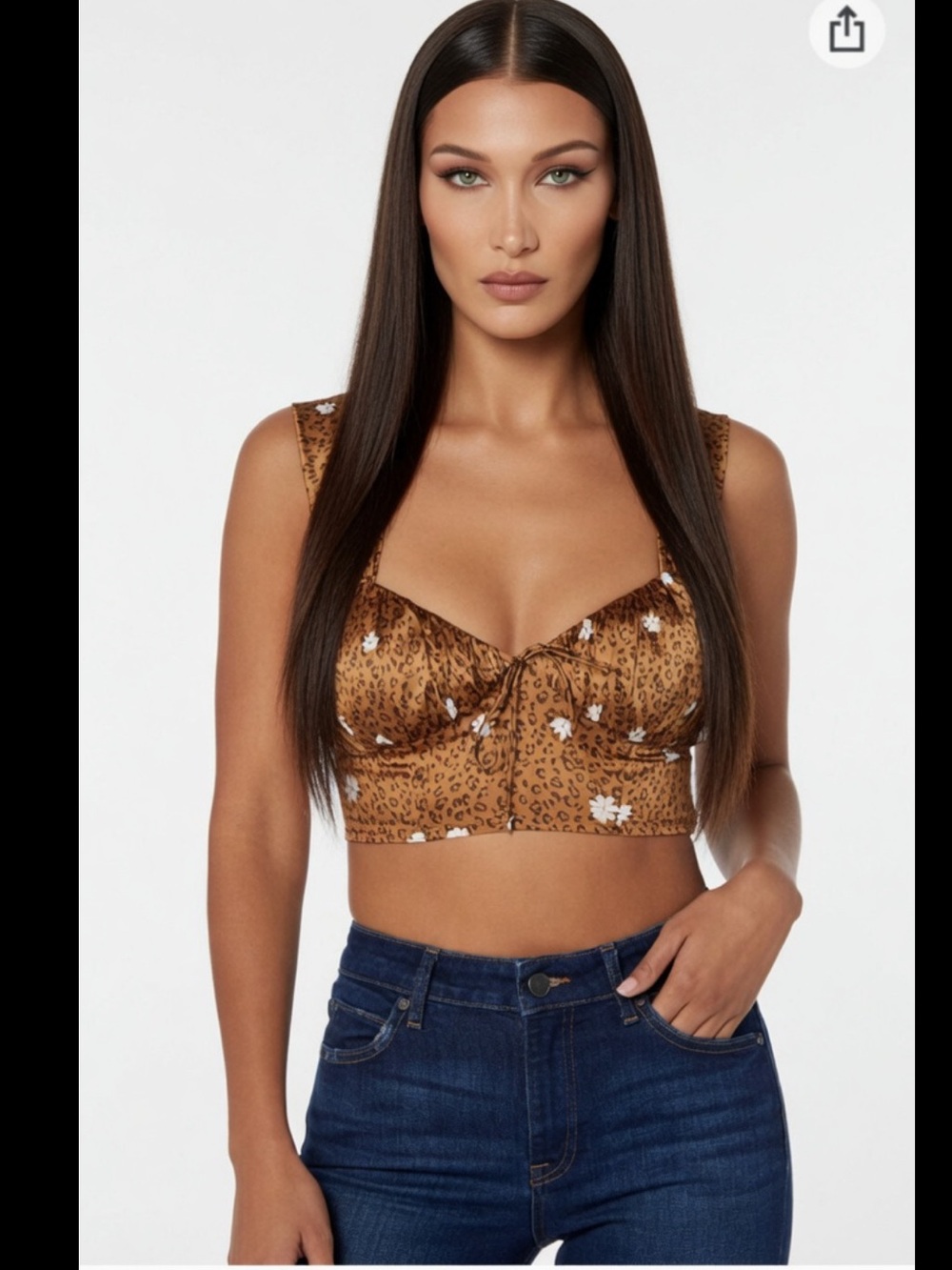 For Love And Lemons Brown Floral Leopard Tank Top Small $139